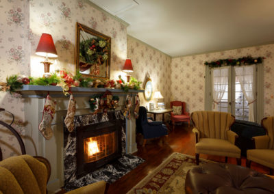 A fireplace at a bed and breakfast.