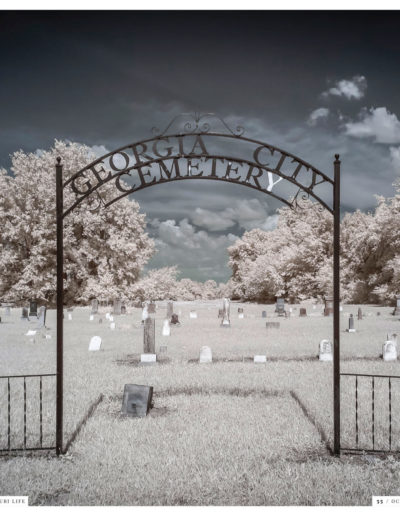 The gate at the Georgia City Cemetery near Joplin, Missouri.