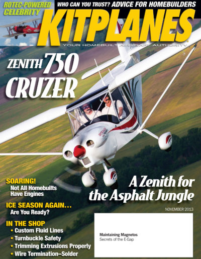 Zenith's 750 Cruzer flying over Mexico, Missouri.