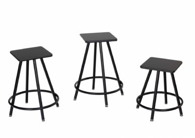 A photo of stools on a white background.