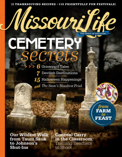 Headstones at the Fulton Cemetery in Fulton, Missouri.