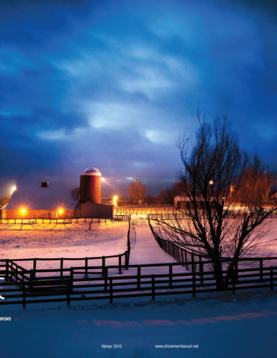 A winter farm scene in New Bloomfield, Missouri.